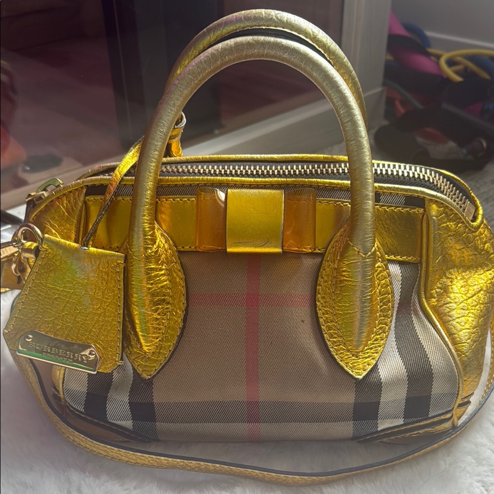 Burberry Gold and Tan bag